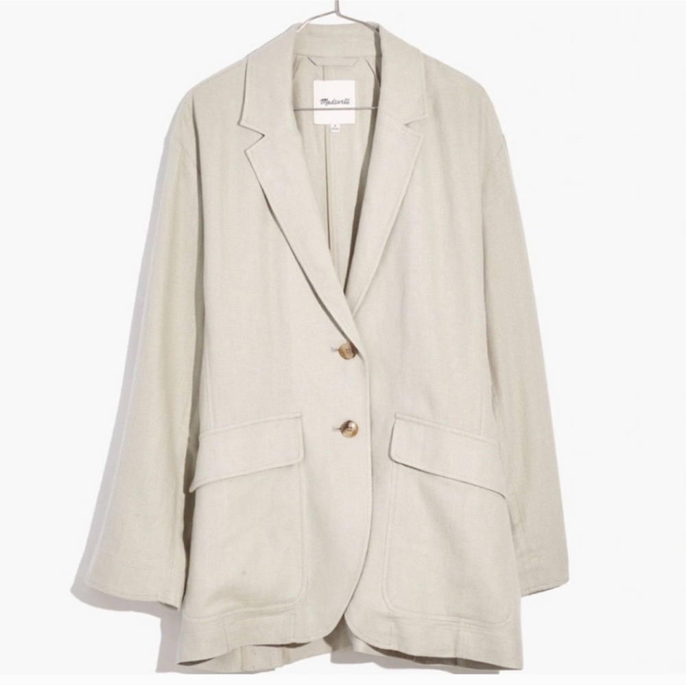 NWT Madewell Breezewoven Linen Blend Larsen Blazer